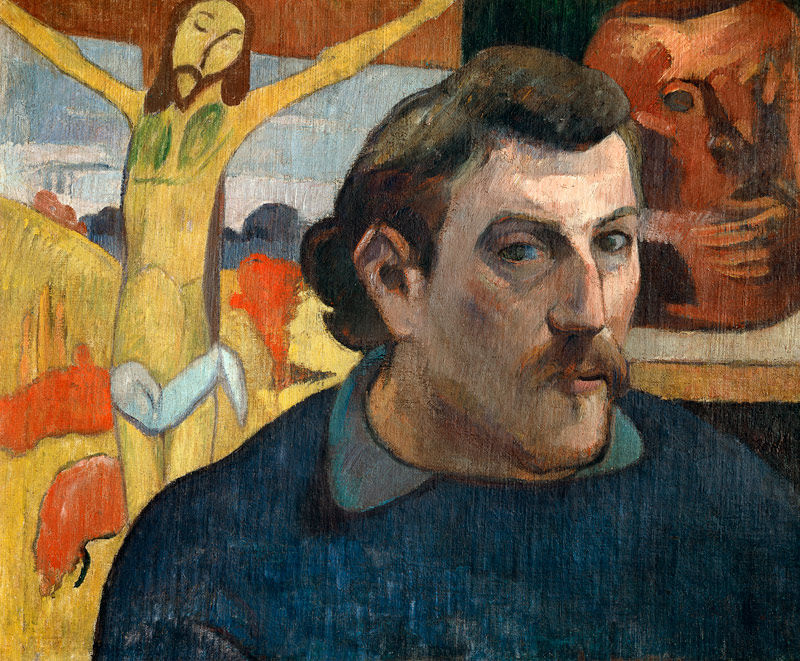 Self-portrait with yellow Christ de Paul Gauguin