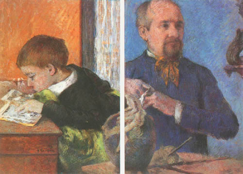 The sculptor Aubé with his son de Paul Gauguin