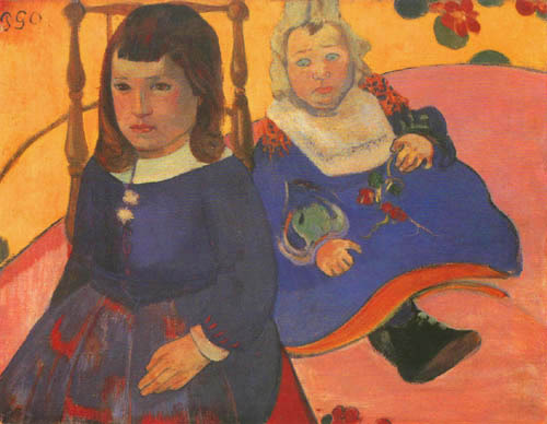 Portrait two children (Paul and Jean Schuffenecker de Paul Gauguin
