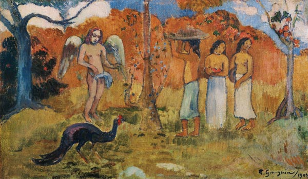 Three women and an angel de Paul Gauguin