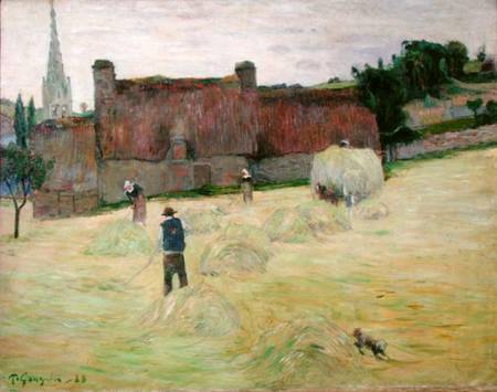 Haymaking in Brittany de Paul Gauguin
