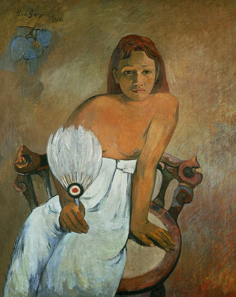 Girl with fan de Paul Gauguin
