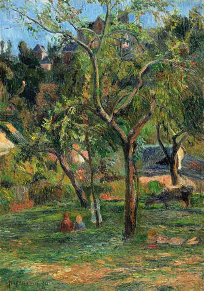 An Orchard under the Church of Bihorel de Paul Gauguin