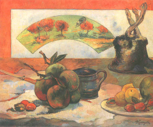 Still life with fan de Paul Gauguin