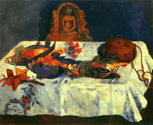 Still life with parrot de Paul Gauguin