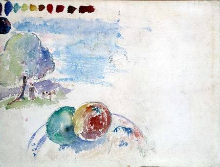 Study of Fruits and a Landscape de Paul Gauguin