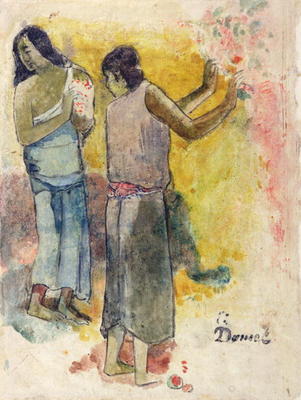 Two Figures, Study for 'Faa Iheiche', 1898 (w/c and pen on paper) de Paul Gauguin