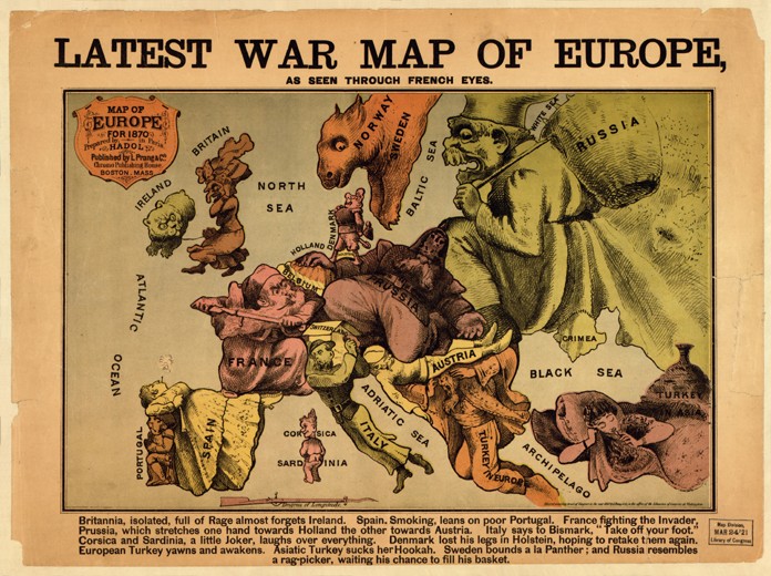 Latest war map of Europe: as seen through French eyes de Paul Hadol