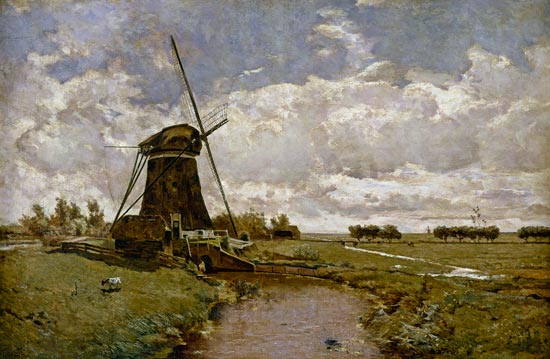Windmill at Leidschendam de Paul Joseph Constantin Gabriel