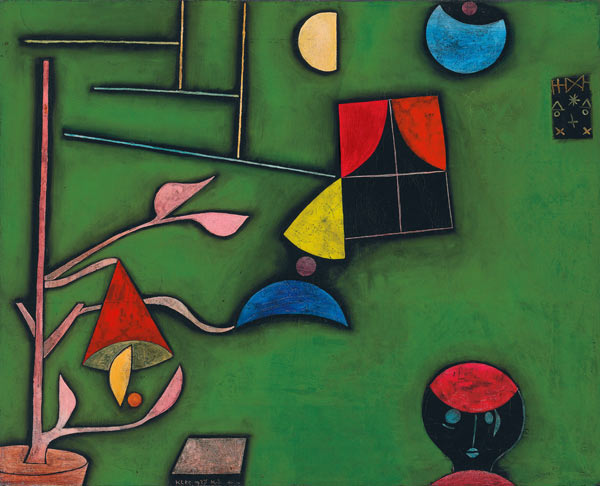 Stillleben mit Pflanze und Fenster de Paul Klee