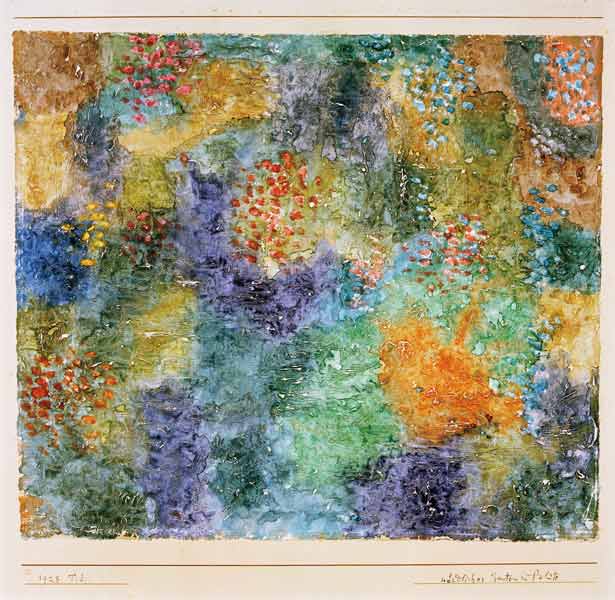 noerdlicher Garten in Bluete, de Paul Klee