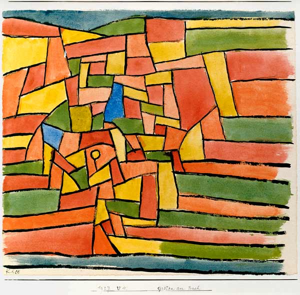 Garten am Bach, 1927. 220 (V 10). de Paul Klee