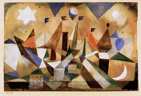 Segelschiffe, den Sturm abwartend, de Paul Klee