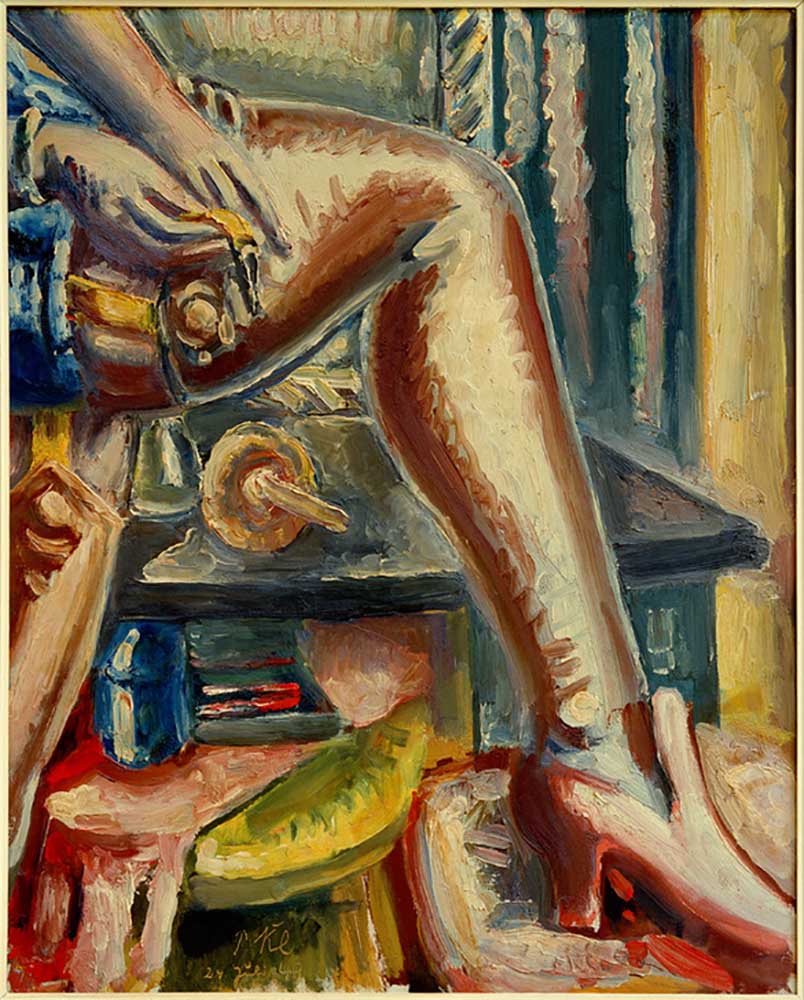 Leg with pink stocking de Paul Kleinschmidt