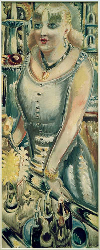 Standing barmaid with hyacinths de Paul Kleinschmidt