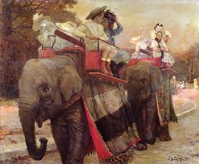 The Elephants in the Jardin dAcclimatation, 1901