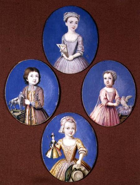 Miniature of the Four Whitmore Children de Paul-Peter Lens