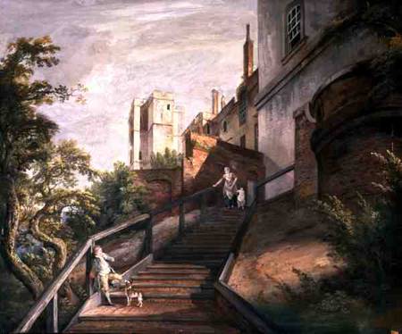 Part of the Hundred Steps and Winchester Tower, Windsor Castle de Paul Sandby