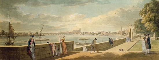 View towards Westminster from the Terrace of Somerset House de Paul Sandby