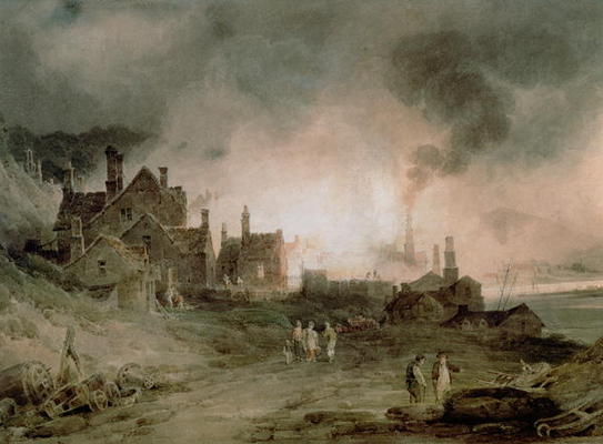 Bedlam Furnace, Madeley Dale, Shropshire, 1803 de Paul Sandby Munn