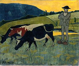 Smallholder with three cows de Paul Serusier