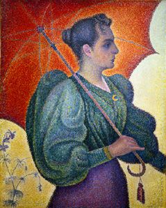 Portrait the Berthe Signac with umbrella. de Paul Signac