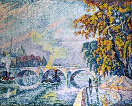Pont Royal in Paris in autumn. de Paul Signac
