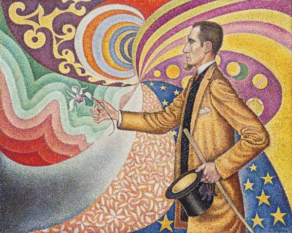 Opus 217. Against the Enamel of a Background Rhythmic with Beats and Angles, Tones, and Tints, Portr de Paul Signac