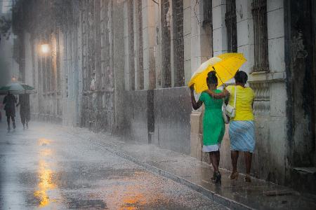 Yellow Umbrella (Rainy Day in Havana)
