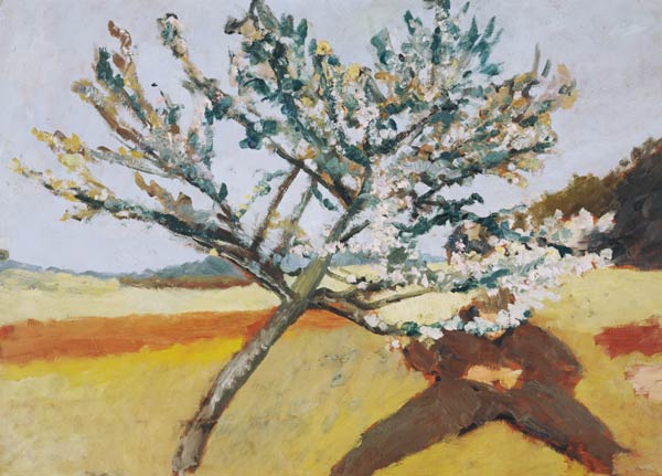 Liegender Mann unter blühendem Baum de Paula Modersohn-Becker