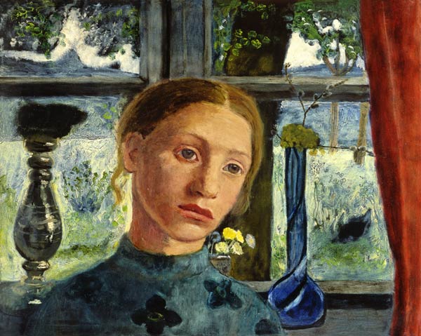 Cabeza de una joven frente a la ventana de Paula Modersohn-Becker