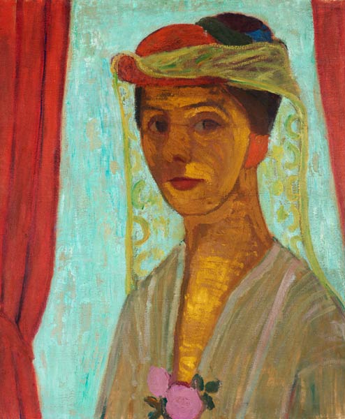 Self-portrait with hat and veil de Paula Modersohn-Becker
