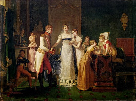 Marie-Louise (1791-1847) of Austria Bidding Farewell to her Family in Vienna, 13th March 1810 de Pauline Auzou