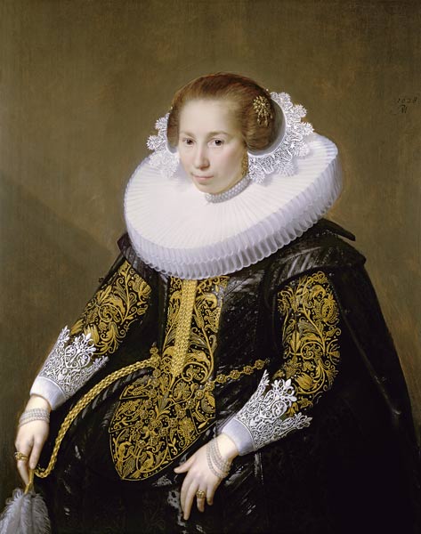 Portrait of Mrs van Voorst (one of a pair: 132049) de Paulus Moreelse