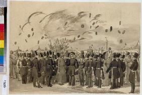 Grand Duke Mikhail Pavlovich Visiting the Camp of the Life-Guard Finland Regiment on July 8, 1837