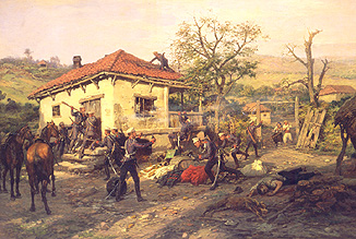 Szene aus dem russisch-türkischen Krieg 1876-1877 de Pawel Kowalewsky