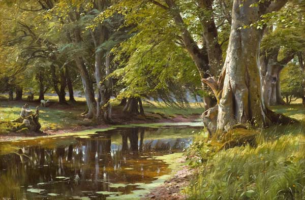 Summer's Day at the Forest Stream de Peder Moensted