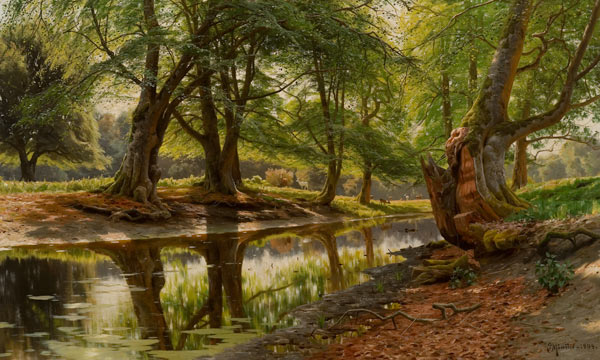 Spring Day at the Forest Stream de Peder Moensted