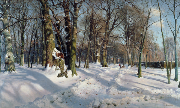 Snowy Winter Forest in the Sunlight de Peder Moensted
