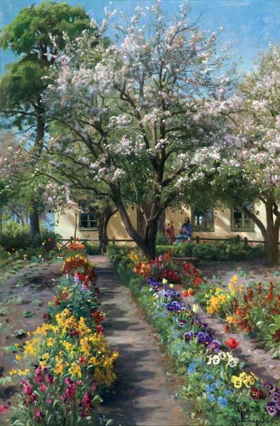 Jardín en flor en primavera de Peder Moensted