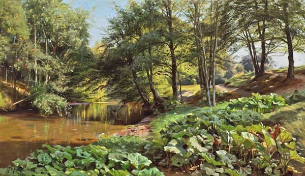 Sunny May Day at the Forest Stream de Peder Moensted