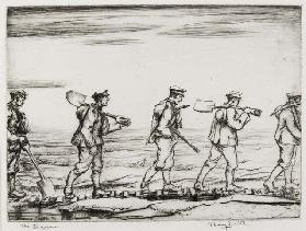 The Diggers, 1918 (etching)