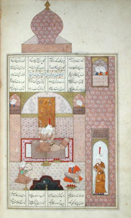 Ms D-212 fol.221b Bahram (420-28) Visits the Princess of Rum, illustration to 'The Seven Princesses' de Persian School