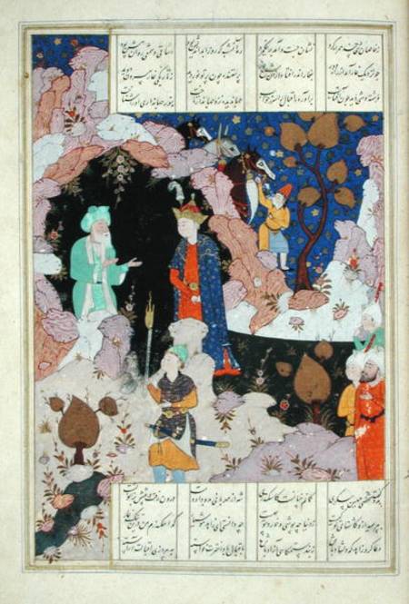 Ms D-212 fol.285a Alexander Visits a Hermit, illustration to 'The Book of Alexander', 1191 de Persian School