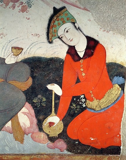 Courtier at the Court of Shah Abbas I (detail) de Persian School