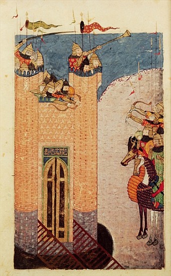 Ms 7926 206 f.149 Mongols besieging a citadel, c.1252-60 de Persian School
