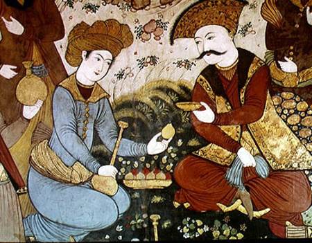Shah Abbas I (1588-1629) and a Courtier (detail) de Persian School