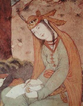 Woman Writing in the Court of Shah Abbas I (1571-1629)