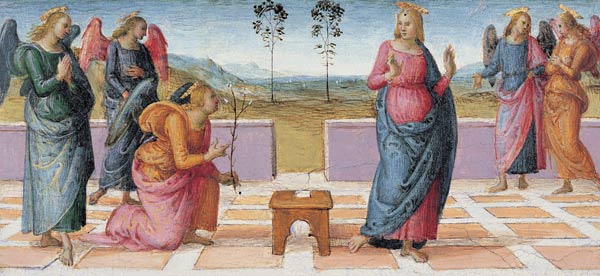Perugino / Annunciation to Mary / Paint. de Perugino (eigentl. Pierto di Cristoforo Vanucci)