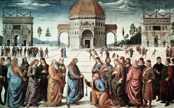Perugino / Giving the key to Peter de Perugino (eigentl. Pierto di Cristoforo Vanucci)